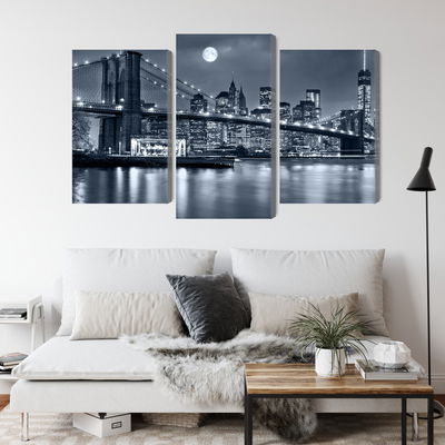 Ljuddämpande tavla - Night panorama of New York