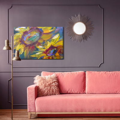 Ljuddämpande tavla - Colorful sunflowers as
