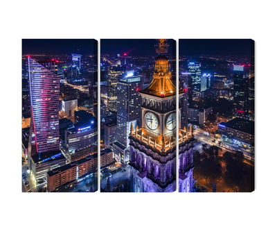 Ljuddämpande tavla - Warsaw panorama at night