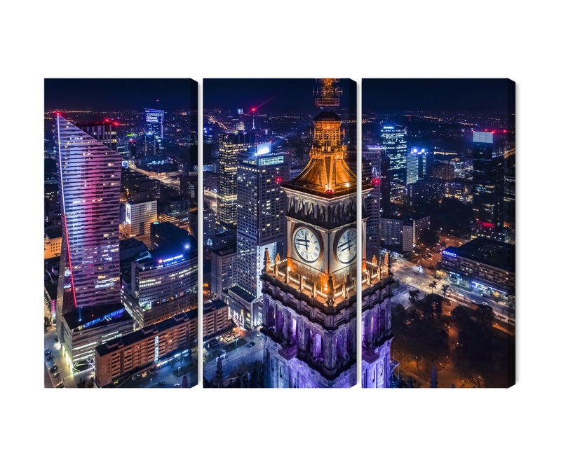 Ljuddämpande tavla - Warsaw panorama at night