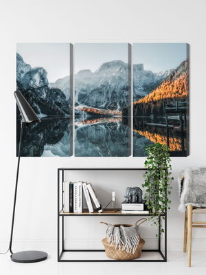 Ljuddämpande tavla - Italian lake braies 3d