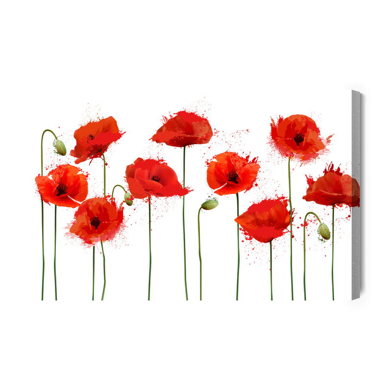 Ljuddämpande tavla - Red poppies in an abstract