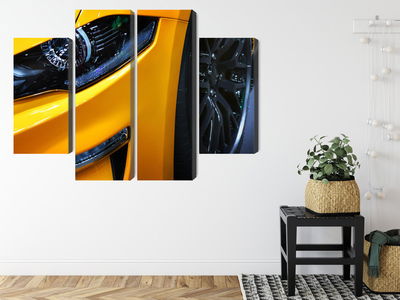 Ljuddämpande tavla - Front of a yellow sports car