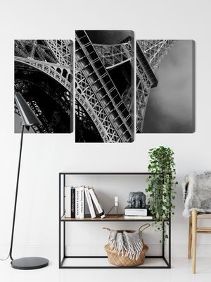 Ljuddämpande tavla - Black and white eiffel tower