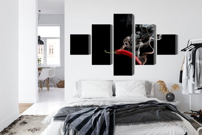 Ljuddämpande tavla - Red chili with smoke