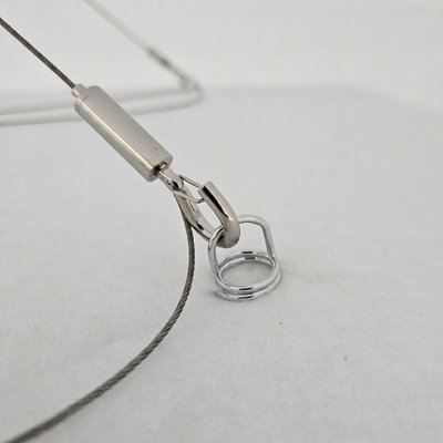 Wire with carabiner for hanging the SilentDirect PES Allergy Ceiling 50 mm