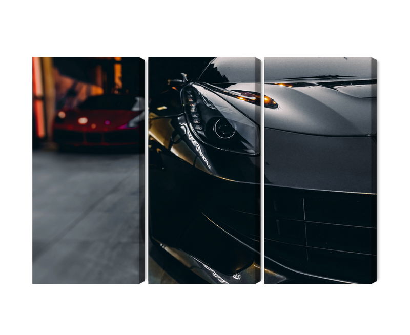 Ljuddämpande tavla - Front of a black sports car