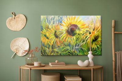 Ljuddämpande tavla - Sunflowers as drawn