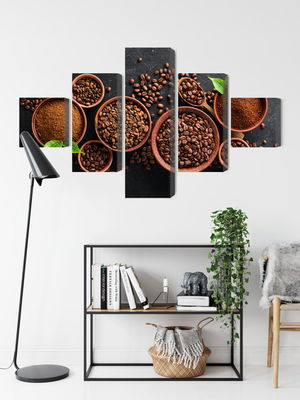 Ljuddämpande tavla - Ground coffee and beans