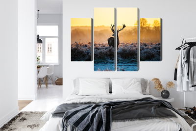 Ljuddämpande tavla - Deer in the rut in 3d