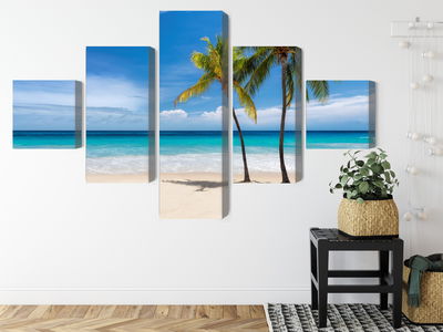 Ljuddämpande tavla - Caribbean beach 3d