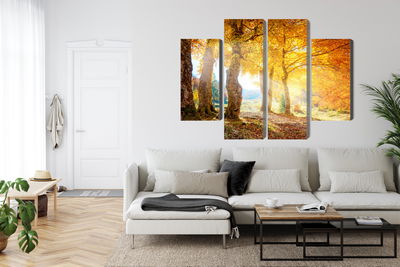 Ljuddämpande tavla - Sunny autumn forest