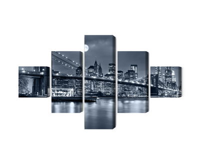 Ljuddämpande tavla - Night panorama of New York