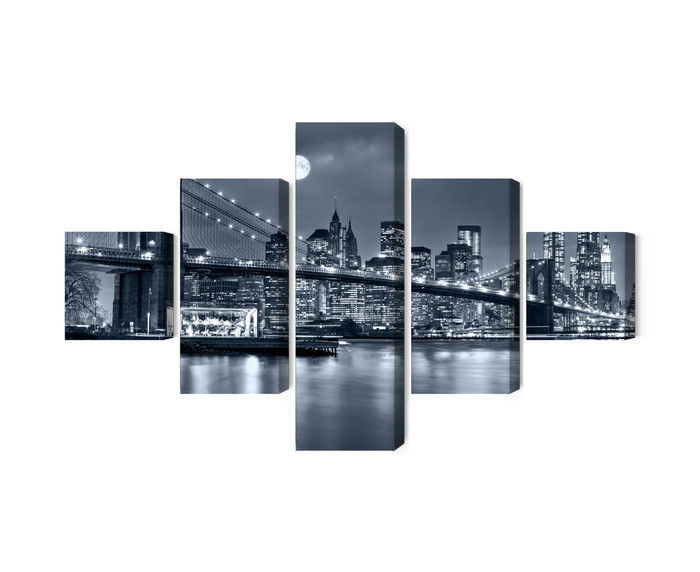 Ljuddämpande tavla - Night panorama of New York