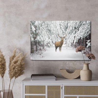 Ljuddämpande tavla - Deer in the winter forest