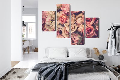 Ljuddämpande tavla - Delicate colorful 3d flowers