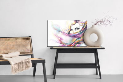 Ljuddämpande tavla - Colorful watercolor portrait