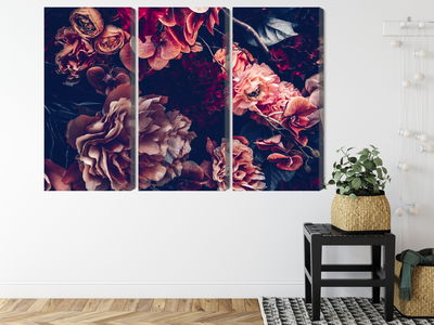 Ljuddämpande tavla - Colorful flowers in a retro