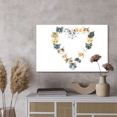 Ljuddämpande tavla - Heart of kittens
