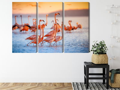 Ljuddämpande tavla - A flock of flamingos