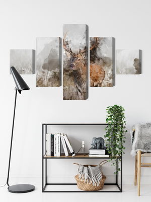 Ljuddämpande tavla - A deer painted with 3d