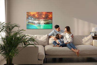 Ljuddämpande tavla - Waterfall painted