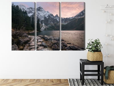 Ljuddämpande tavla - Lake and forest