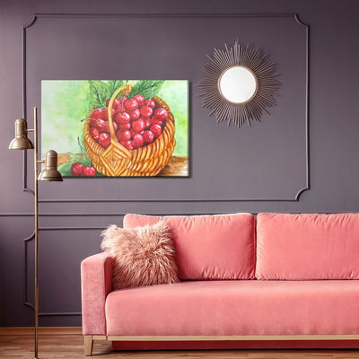 Ljuddämpande tavla - A basket of cherries