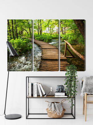 Ljuddämpande tavla - Wooden pier in the forest