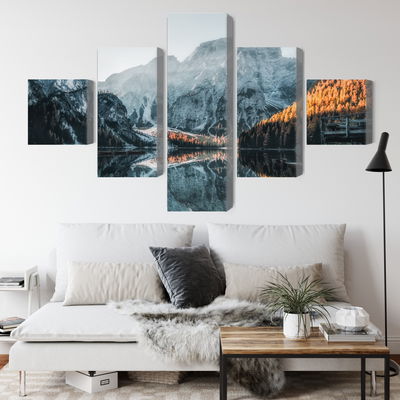 Ljuddämpande tavla - Italian lake braies 3d