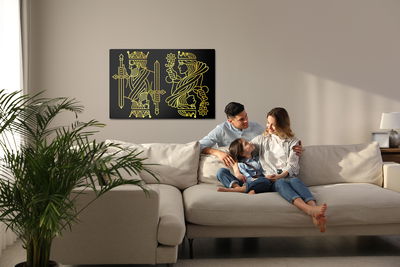 Ljuddämpande tavla - Golden king and queen