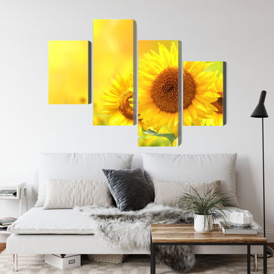 Ljuddämpande tavla - Blooming sunflowers 3d