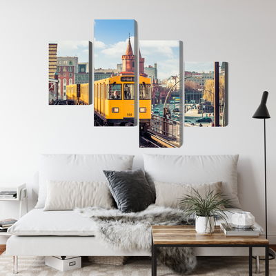 Ljuddämpande tavla - Yellow train in berlin