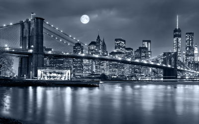 Ljuddämpande tavla - Night panorama of New York