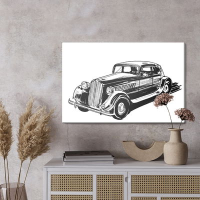 Ljuddämpande tavla - Sketched car