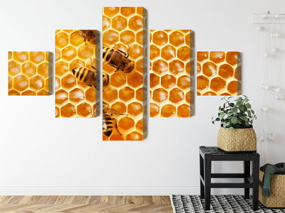 Ljuddämpande tavla - Bees on the honeycomb