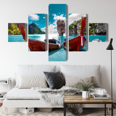Ljuddämpande tavla - Boats at the andaman sea