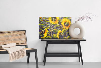 Ljuddämpande tavla - Sunflower flowers as painted