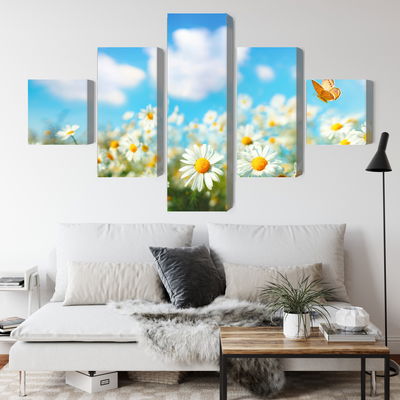 Ljuddämpande tavla - 3d daisy field