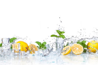 Ljuddämpande tavla - Mint leaves with lemons