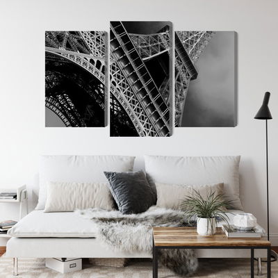 Ljuddämpande tavla - Black and white eiffel tower