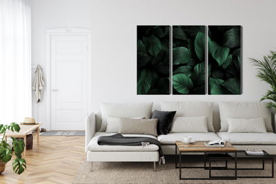 Ljuddämpande tavla - Green leaves on a macro scale