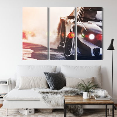 Ljuddämpande tavla - Black drifting 3d car