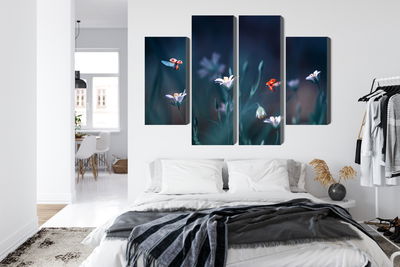 Ljuddämpande tavla - Ladybugs and wildflowers