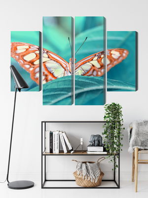 Ljuddämpande tavla - A butterfly on a leaf