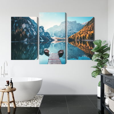 Ljuddämpande tavla - Lake braies in the italian