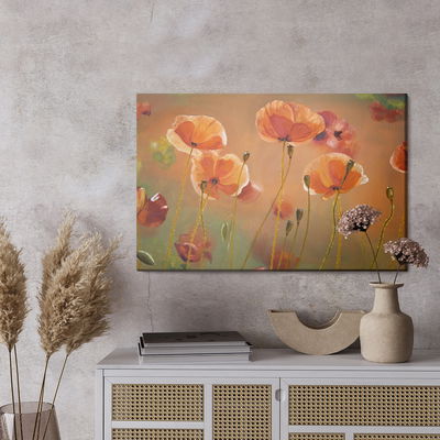 Ljuddämpande tavla - Poppies like painted