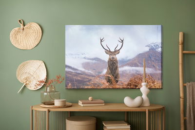 Ljuddämpande tavla - Deer and winter mountains