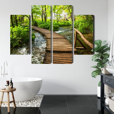 Ljuddämpande tavla - Wooden pier in the forest