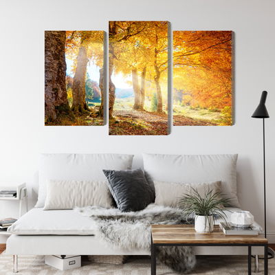 Ljuddämpande tavla - Sunny autumn forest